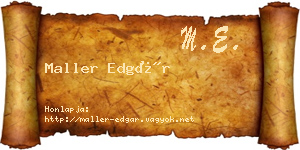 Maller Edgár névjegykártya
